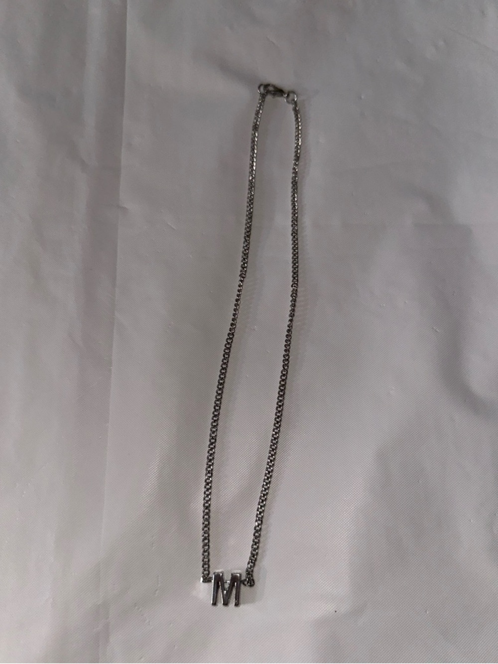 Silver 'M' Initial Pendant Necklace - Women Jewelry
